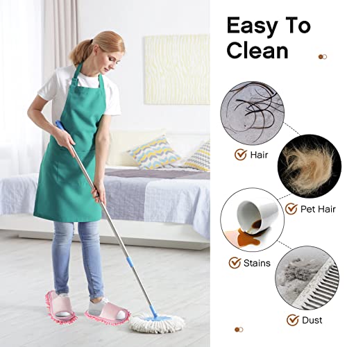 4 Pairs Washable Mop Slippers Detachable Microfiber Slippers Mop Shoes Dusting Slippers Floor Cleaning Slippers for Women Men Home Office Kitchen Floor Dust Dirt Clean, Medium(M Size)