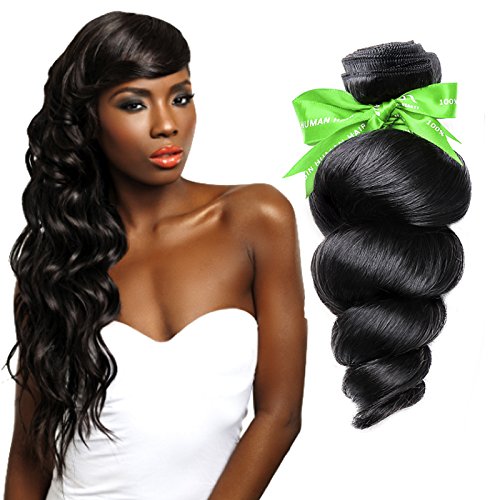 12 : Beauty Brazilian Virgin Loose Wave, 1 Bundle Natural Color Raw Unprocessed 100% Human Hair Virgin Loose Wave Hair Weave Size 12 Inches