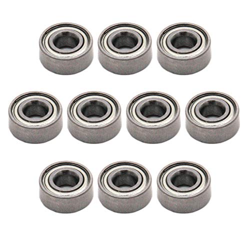 isscx 10PCS MR104ZZ Inner Dia: 4mm ;OD: 10mm ;Thickness: 4mm ;4mm x 10mm x 4mm Bearing Steel Mini Groove Ball Bearings Sliding Wheels DIY Industry