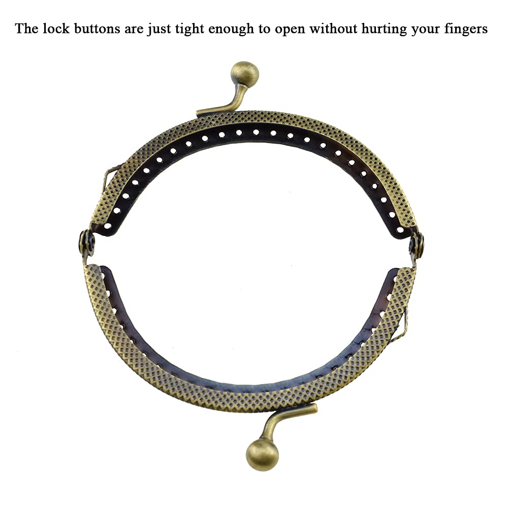 Hahiyo Purse Round Bag Kiss Clasp Frame Lock 8.5cm Diam
