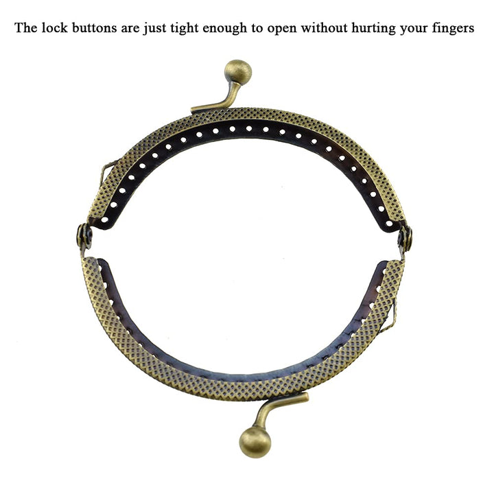 Hahiyo Purse Round Bag Kiss Clasp Frame Lock 8.5cm Diam