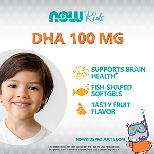 NOW Foods Supplements, DHA Kids 100 mg, Supports Brain 