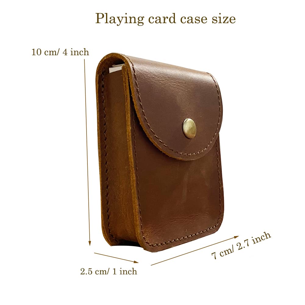 Genuine Leather Playing Card Case, Single Deck Playing Card Box,Leather Pouch Multipurpose with Belt Clip for Carrying Cards Small Tools Storage