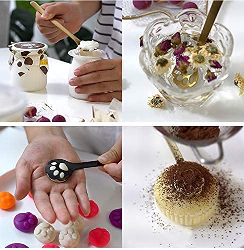8-Pack Cat Paw Spoon Stainless Steel Teaspoons, Sugar, Coffee, Cake, Dessert, Ice Cream Spoon Stirring Spoon, 5.9 inch