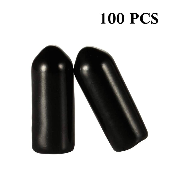 100pcs Pegboard Hooks Protector Peg Board Hook Tip Cap Flexible Rubber End Caps Rack Cover 15 mm Long (Inner Dia 5mm, Black)