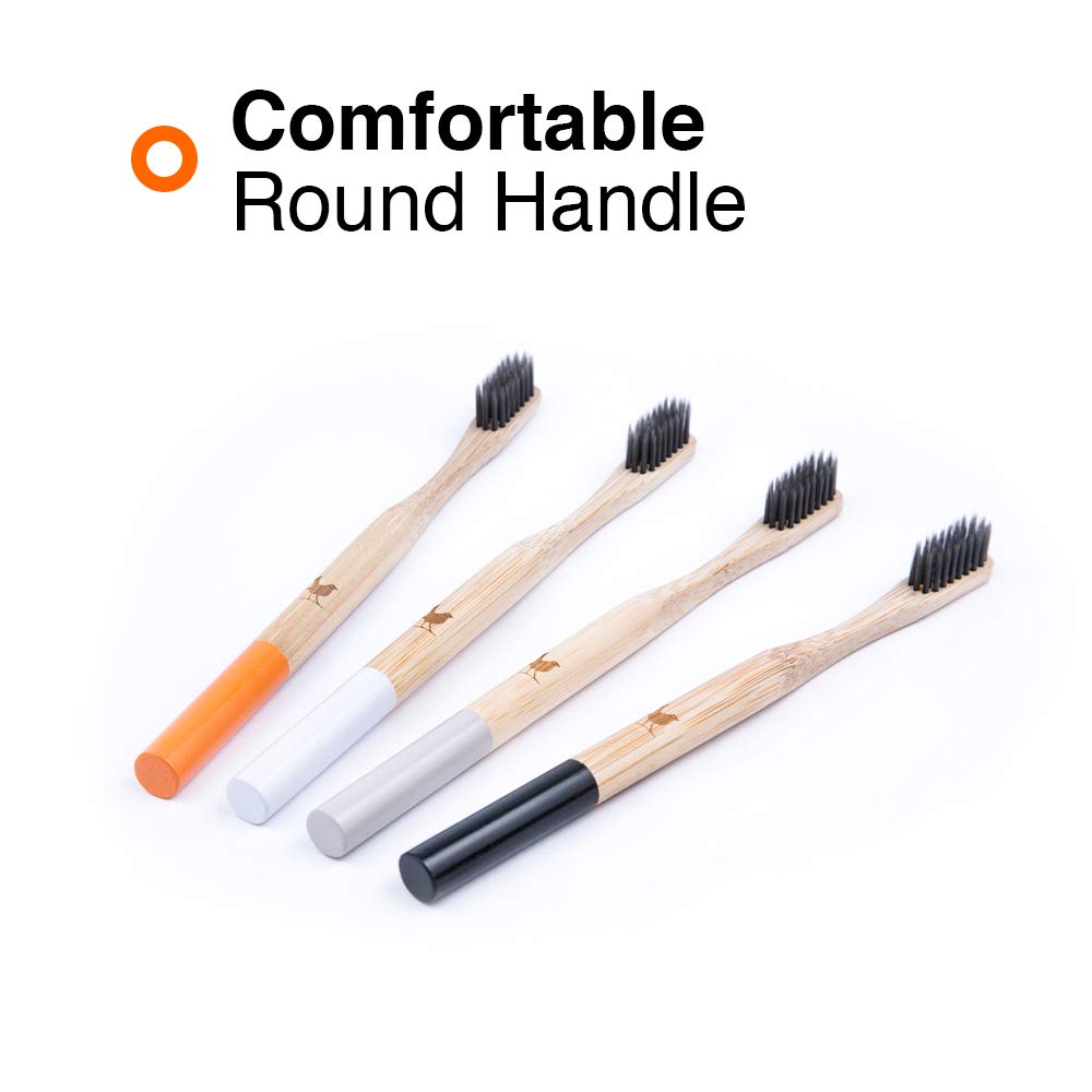 Native Birds Bamboo Toothbrush with Soft Charcoal Infus