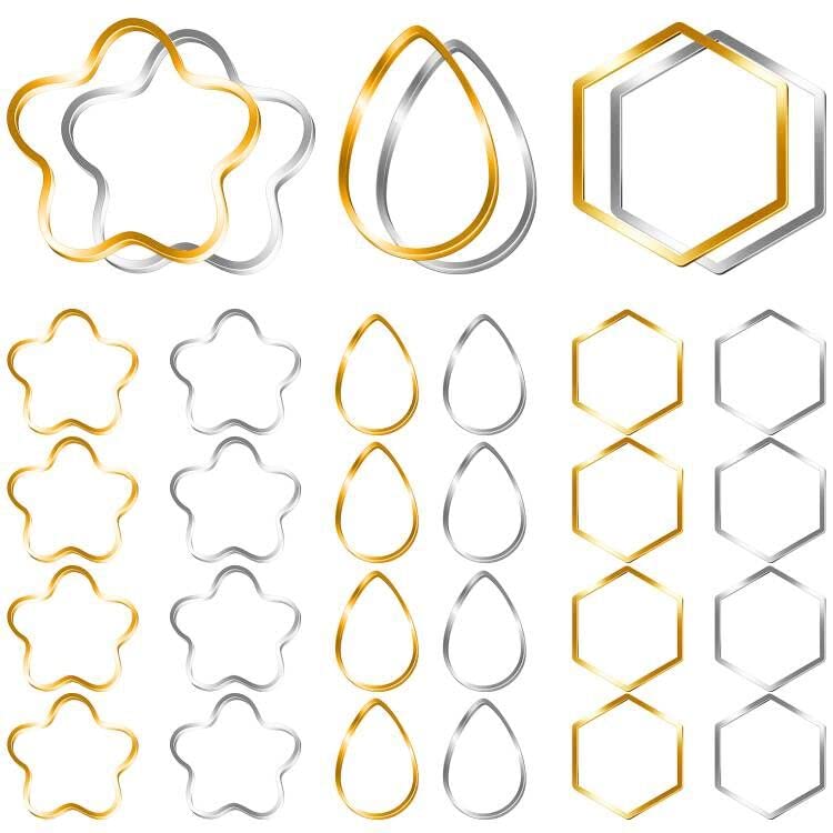 Hoop Jewelry Making, 60PCS Earrings for Jewelry Making Earring Beading Hoops for DIY Earring Making Supplies(3 Shapes)