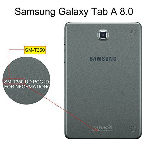 Case for Samsung Galaxy Tab A (8.0 Inch, 2015 Release, Model SM-T350 /SM-T357 /SM-P350 /SM-P355) - Slim Lightweight PU Leather Stand Wallet Flip Cute Butterfly Cover with Stylus Pen (Purple)