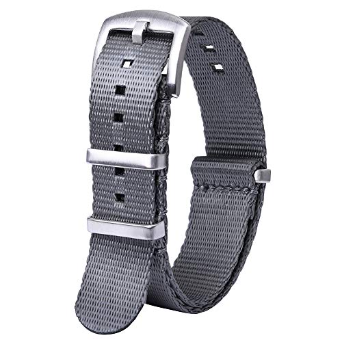 Nylon Watch Strap with Heavy Buckle Bands 18mm 20mm 22mm Premium Seat Belt Nylon Watch Bands for Men Women, Valentine's day gifts for him or her