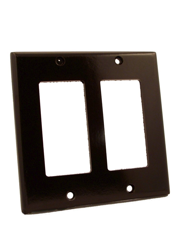 80409 2-Gang Decora/GFCI Device Wallplate, Standard Size, Thermoset, Device Mount, Brown