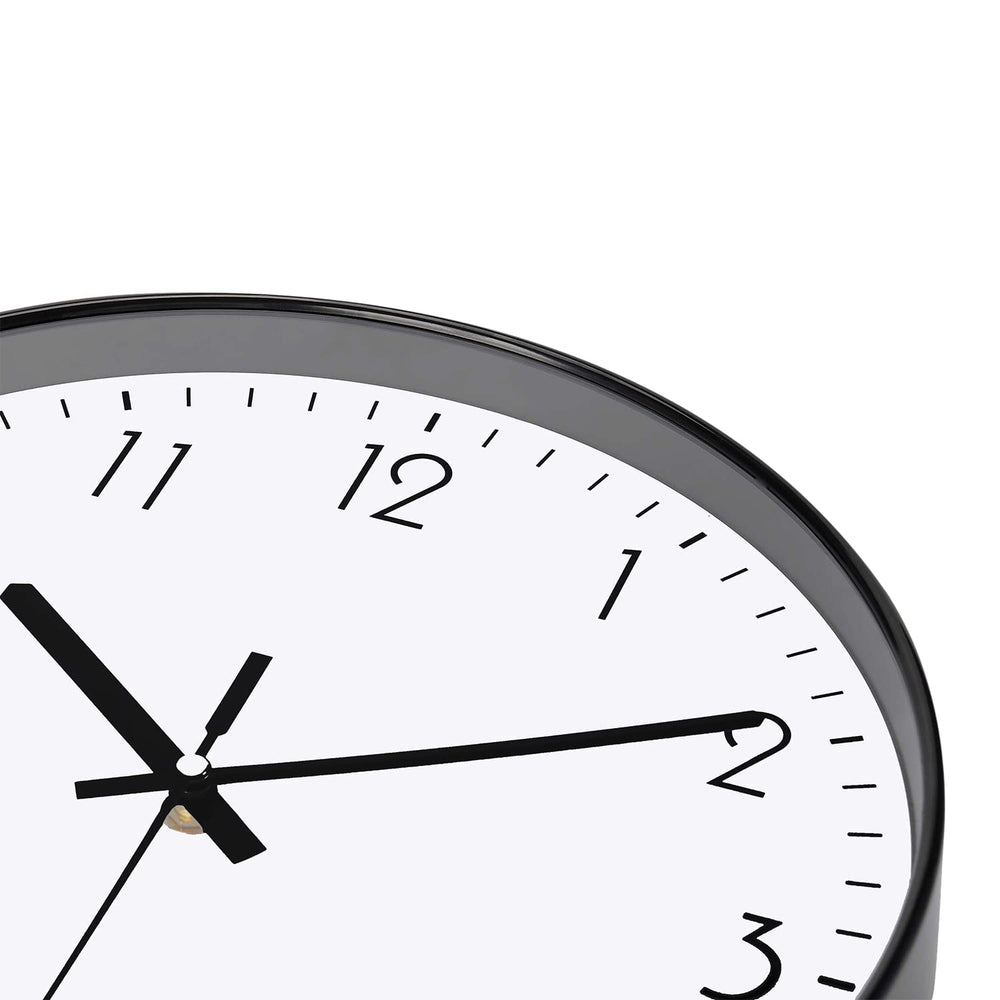 12'' Modern Wall Clock Silent Non-Ticking Quality Quartz Movement Powered by Battery, Easy to Watch, Ldeal for Decorating Bedroom, Kitchen, School, Office