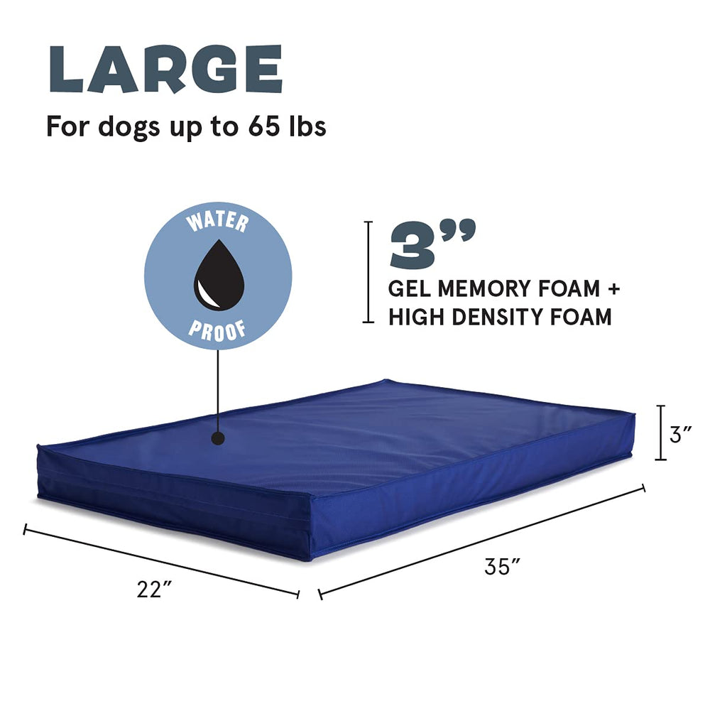 - Outdoor Dog Bed - Waterproof Dog or Cat Mattress Bed with Removable Cover - Platform Bed with Washable Cover, Durable, Portable - Indoor/Outdoor All Season Orthopedic Comfort - XL - Blue