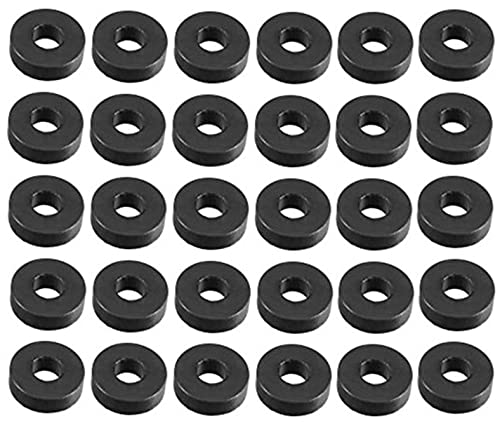 LuoQiuFa 30Pcs M5 Rubber Flat Washers 13mm OD 5mm ID 4mm Thickness for Faucet Pipe Water Hose.
