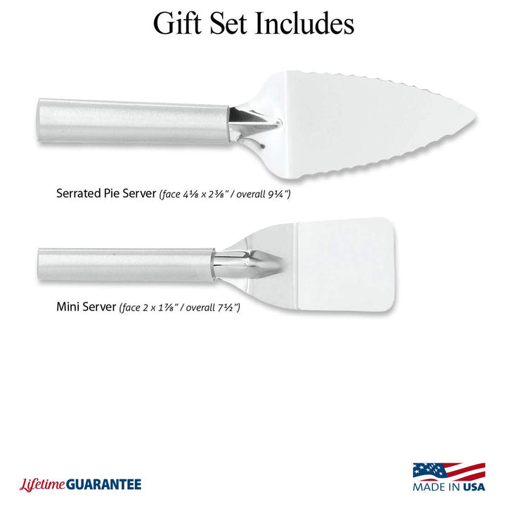Rada Cutlery Serving Utensil Gift Set ââ‚¬â€œ 2 Piece Stainless Steel Set With Aluminum Handles Made in the USA
