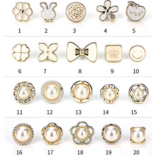 DENALY 40 Pieces Women Shirt Brooch Buttons Cover up Button Pin Safety Brooch Buttons for Clothing Dress Supplies Lapel Pins Vest Safety Buckle Metal Tie Tacks Pin (Total 40pcs)