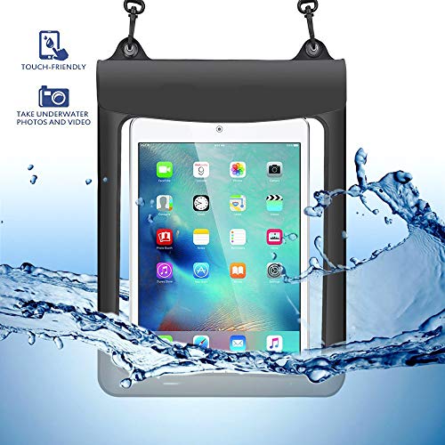 Waterproof Tablet Case Dry Bag Pouch for iPad 10.9/10.2, iPad Pro 11/12.9, iPad Air, Samsung Galaxy Tab A9+ S9 S8 S7 11 S9 FE 10.9 Tab A8 10.5, Microsoft Surface Go 3 10.5, Tablet up to 11.5,Black