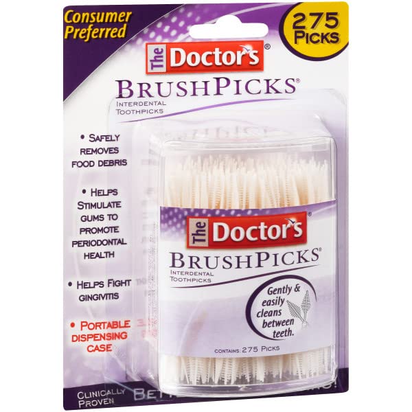 The Doctor&#39;s BrushPicks | Interdental Toothpicks | 275 Count | Pack of 2 | Safely Removes Food Debris