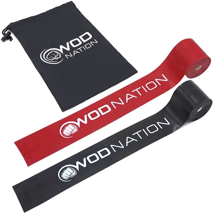 Muscle Floss Bands Recovery Band for Tack and Flossing Sore Muscles and Increasing Mobility : Stretch Band Includes Carrying Case (1 Black Heavy &amp; 1 Red Medium)