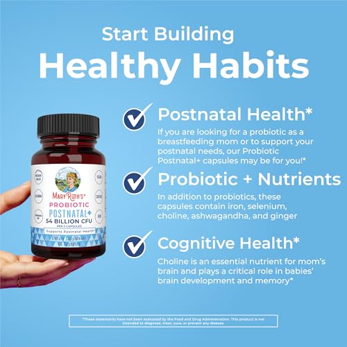 Postnatal Probiotics for Breastfeeding Women | Nursing Probiotic Capsules with Vitamins | Minerals &amp; Antioxidants | 54 Billion CFU | Non-GMO | Vegan | 30 Servings