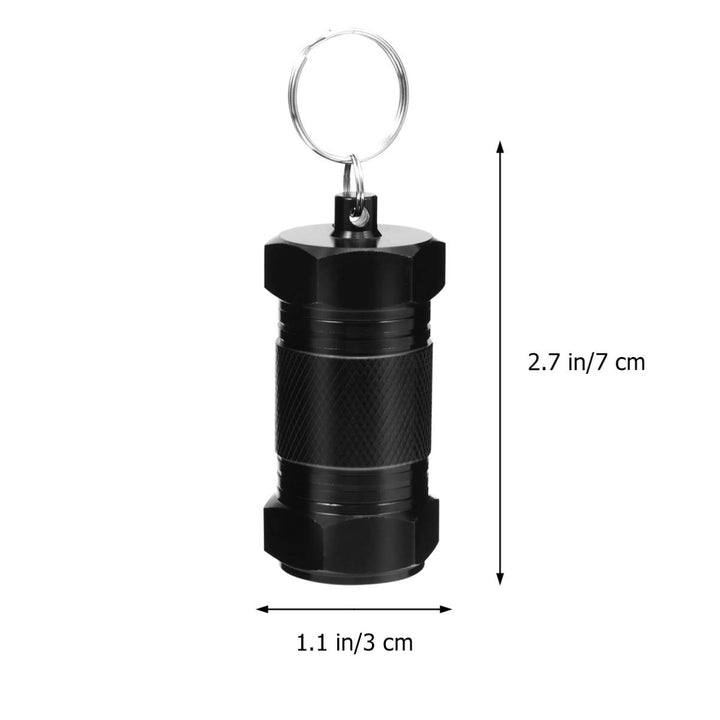 EXCEART 2pcs Mini Pill Fob Titanium Pill Holder with Keychain Waterproof Pill Case for Emergency Aspirin Nitroglycerin