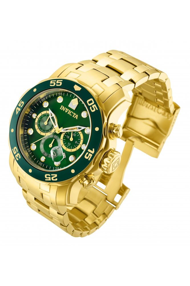 Men&#39;s 0075 Pro Diver Chronograph 18k Gold-Plated Watch