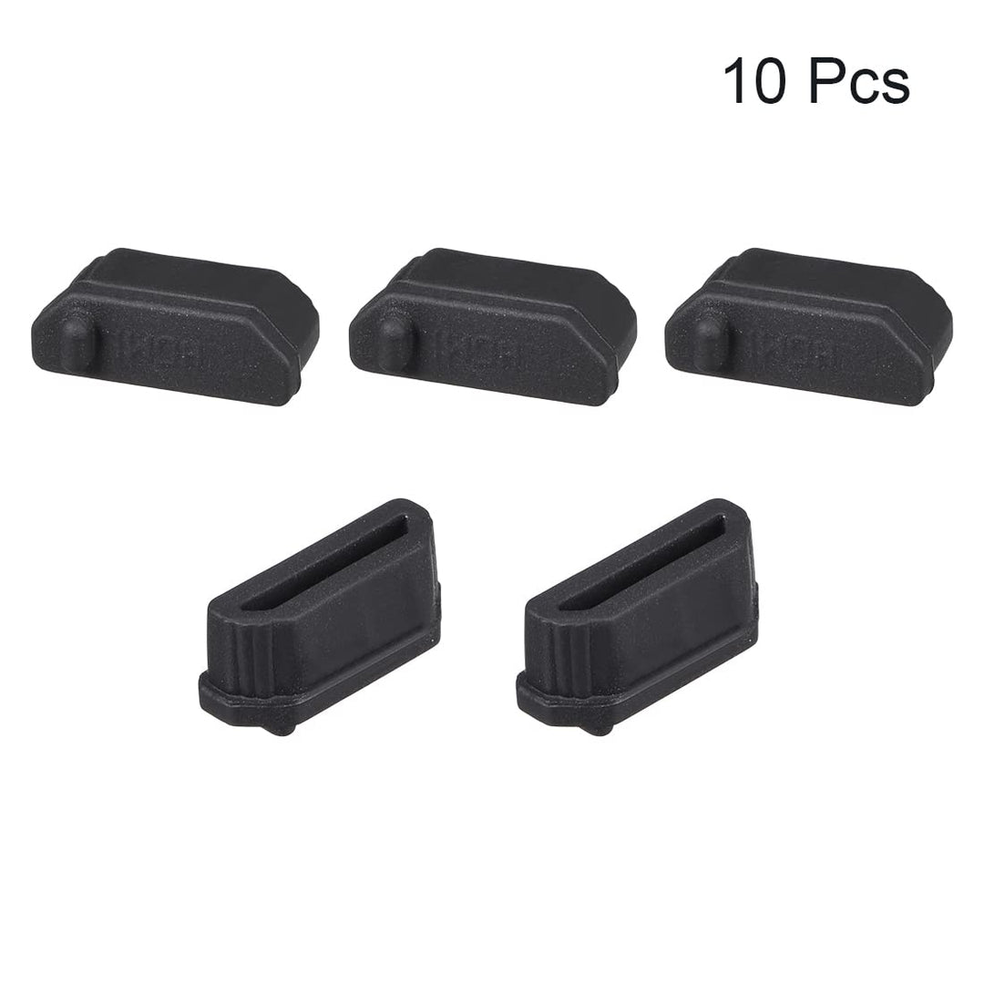 10pcs Anti Dust Silicone Cover Port Protectors for Female Port 11mmx1.3mm Black