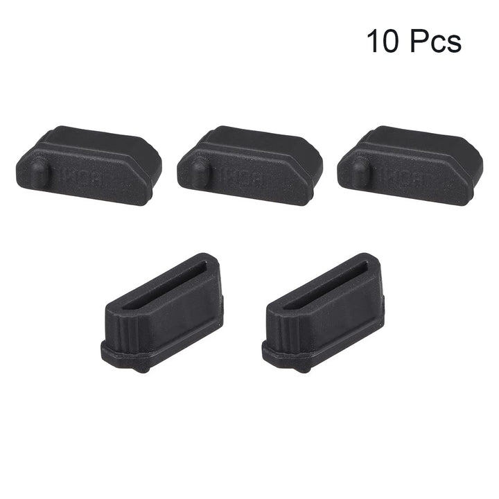 10pcs Anti Dust Silicone Cover Port Protectors for Female Port 11mmx1.3mm Black