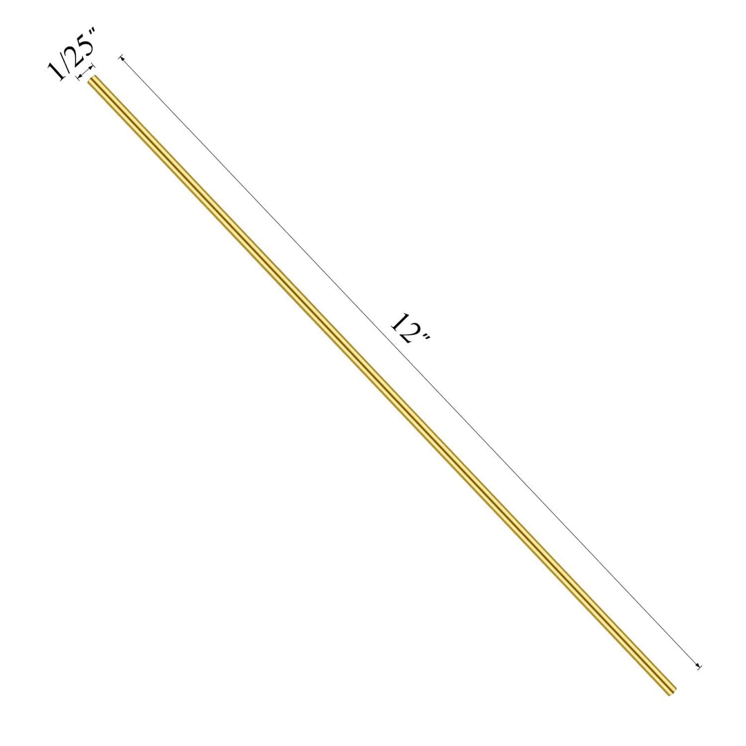 30 Pieces 12 inches 1/25 inch/1.0mm Brass Round Rods, Brass Rods Lathe Bar Stock, 1/25 inch/1.0mm in Diameter 12 inches in Length