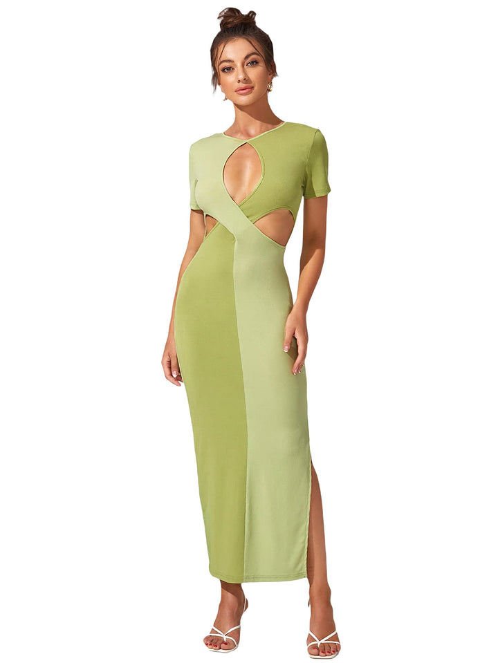 WDIRARA Women&#39;s Sexy Cut Out Keyhole Front Dres