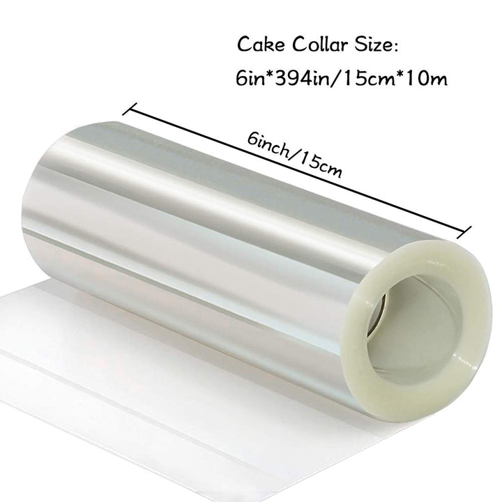 Cake Collar 6 Inch,Acetate Cake Collar Roll DIY Acetate Sheet Baking Transparent Mousse Cake Sheets Surrounding Edge Clear Cake Strips for Baking Decorate Shaker Cards Making(6x394Inch)