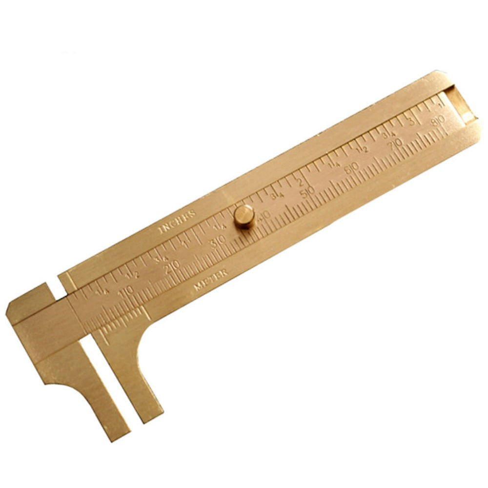 Portable Antique Style Mini Copper Caliper Double Scale 0-80MM Metal Caliper for Measuring Gemstones and Jewelry Components