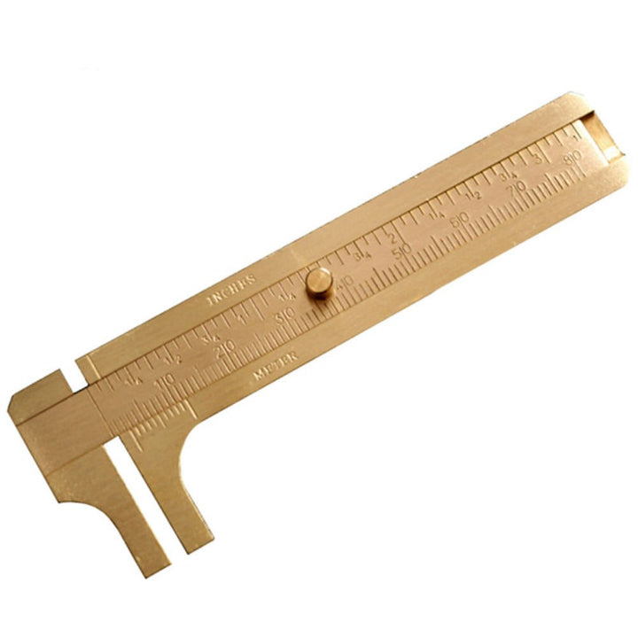 Portable Antique Style Mini Copper Caliper Double Scale 0-80MM Metal Caliper for Measuring Gemstones and Jewelry Components