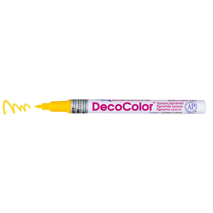 Uchida 200-6A 6-Piece Decocolor Fine Point Paint Marker Set, Red, Blue, Yellow, Green, Black, White