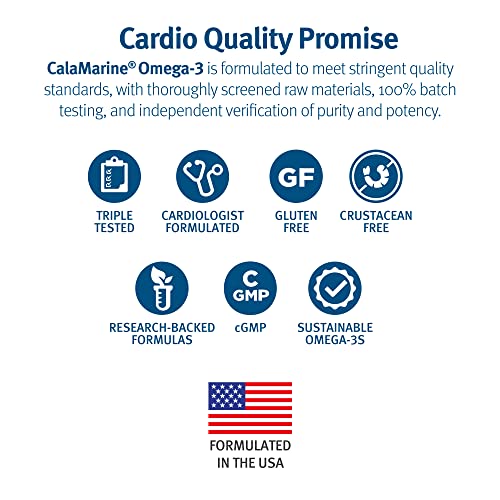 Clinical Grade CalaMarine Omega-3 Supplement with DHA and EPA for Brain, Heart, and Eye Health (60 softgels)