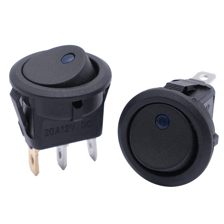 mxuteuk 12pcs 12V LED Light Round Rocker Switch Toggle SPST On-Off Switch 20A 3Blue + 3Green + 3Yellow + 3Red for Car Auto Boat KCD2-102N-2W-4C