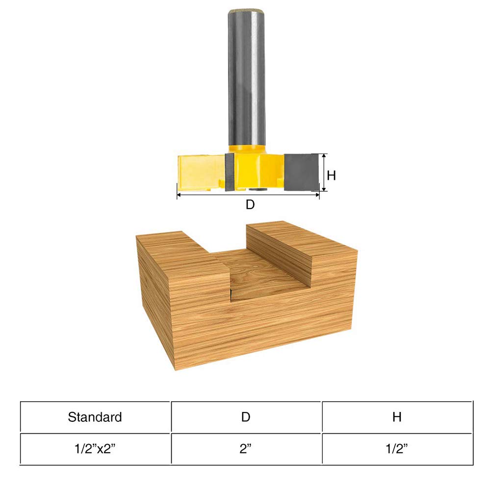 JNDJNFV Spoilboard Surfacing Router Bit, 1/2 Inch Shank Carbide Tipped Surface Planing Bottom Cleaning Cutter Slab Flattening Router Bit It Wood Milling Cutter Planer Woodworking Tool