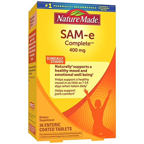 SAM-e Complete 400 mg, Dietary Supplement for Mood Support, 36 Tablets, 36 Day Supply