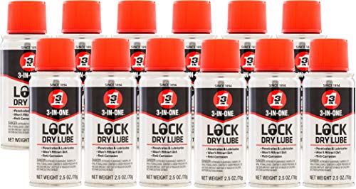 3-IN-ONE Lock Dry Lube, 2.5 OZ [12-Pack]