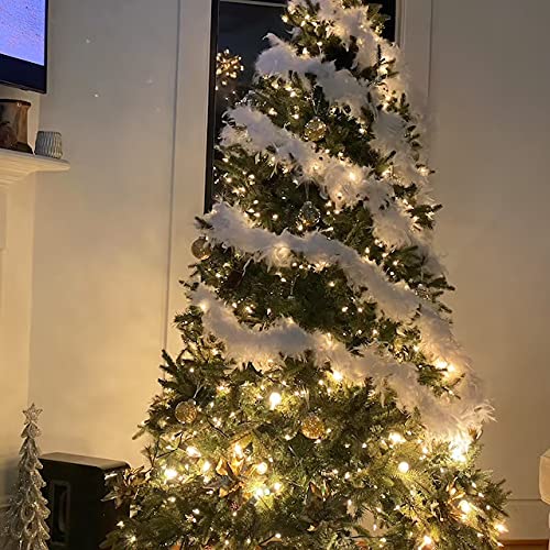 40 Gram 72 Long, Turkey Chandelle Feather Boa, Dancing Wedding Crafting Party Dress Up, Halloween Costume Decoration(white)