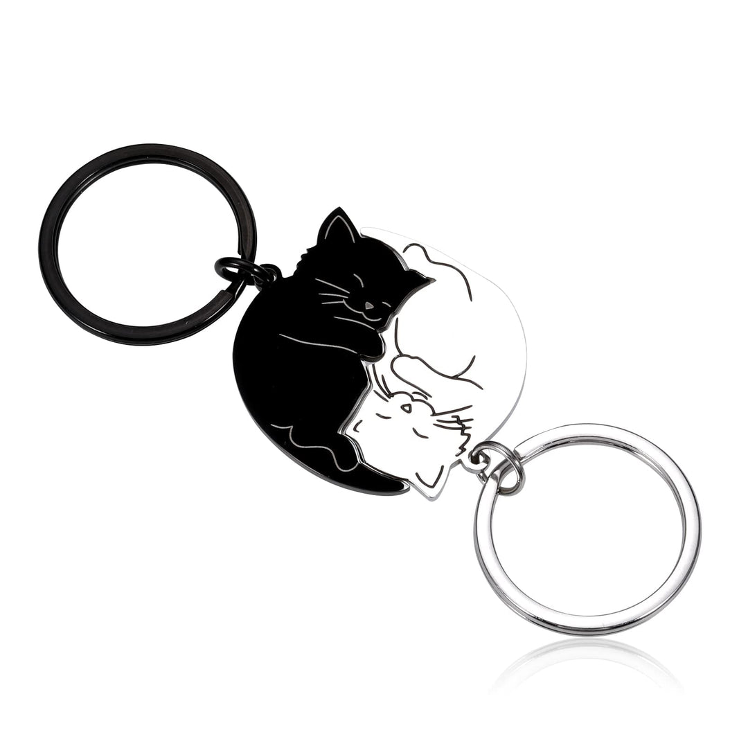 Couple Gifts Keychain Cute Valentine&#39;s Day Gift for Boyfriend Girlfriend Stocking Stuffers for Women Men Cat Lover Husband Wife Fiancée Matching Couple Stuff for Christmas Birthday Anniversary