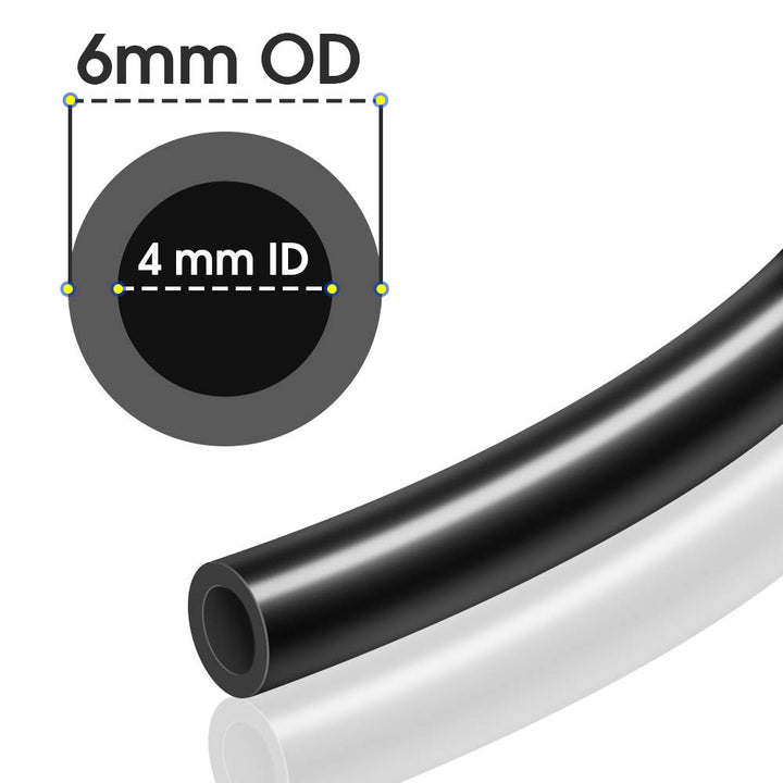 Black 6mm OD 4mm ID Polyurethane PU Air Hose Pipe Tube Kit 10 Meter 32.8ft