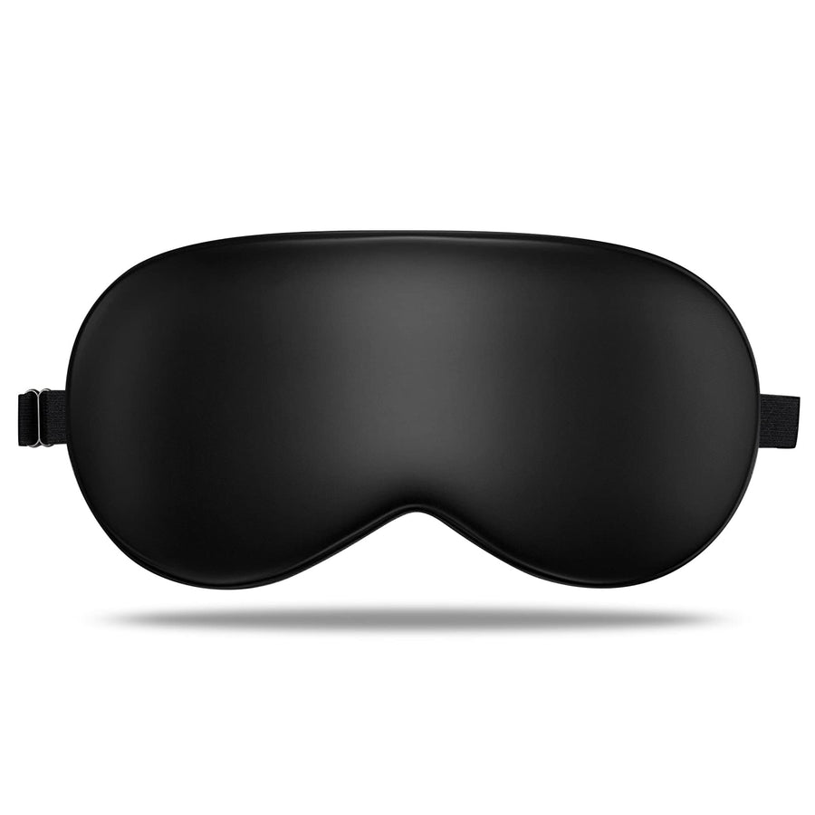 Black: Lulusilk Mulberry Silk Sleep Eye Mask & Blin