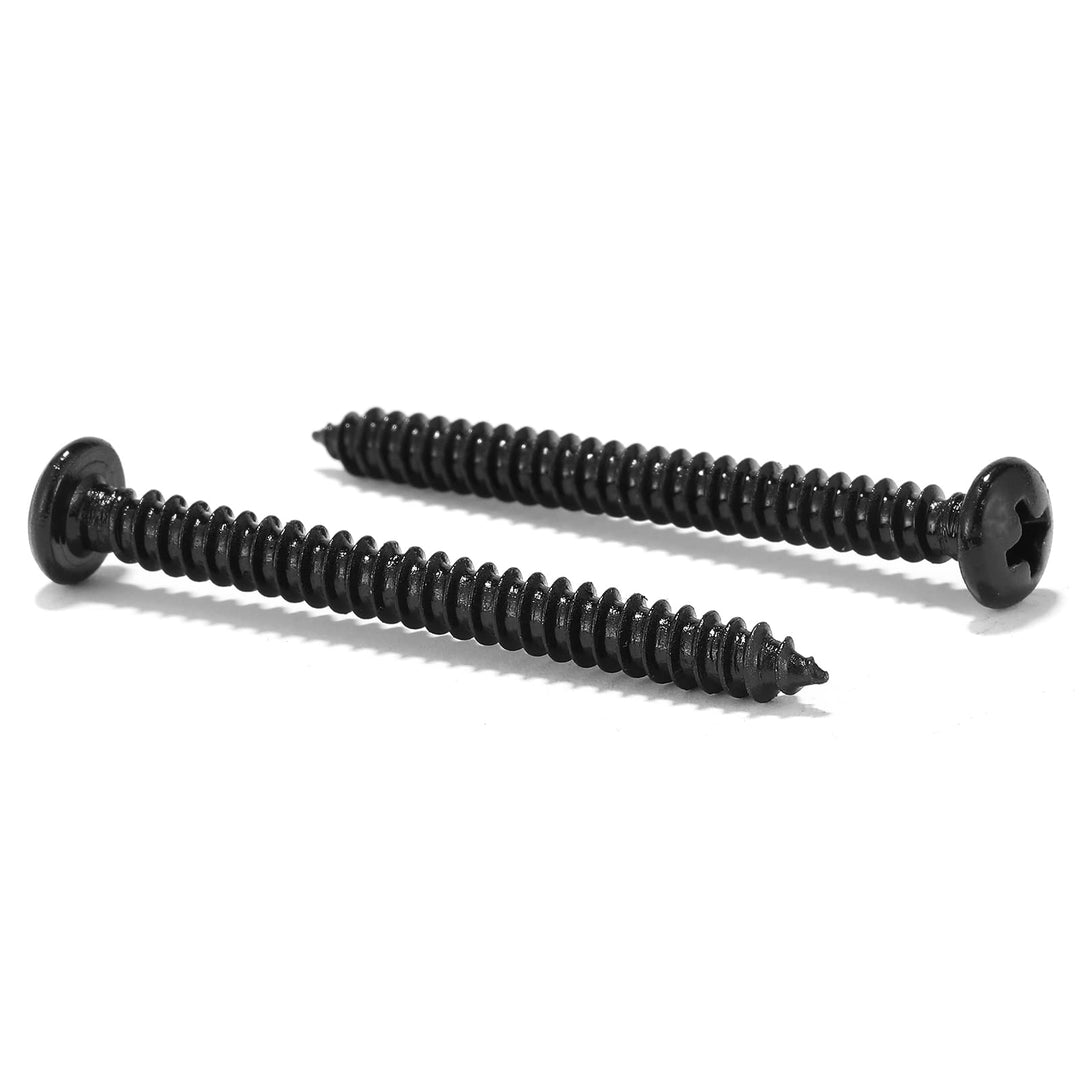 #8 x 1-3/4 Wood Screw 100Pcs 18-8 (304) Stainless Steel Pan Head Fast Self Tapping Drywall Screws Black Oxide by SG TZH