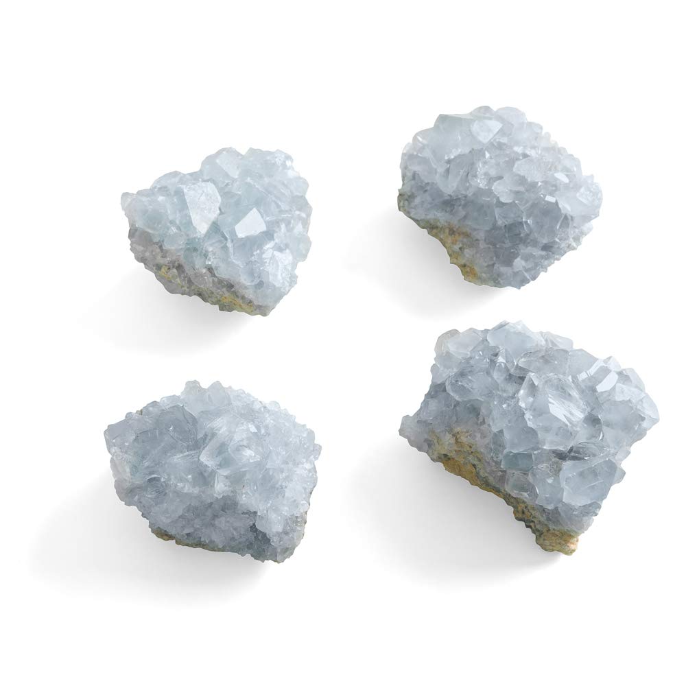 A-Grade Celestite Natural Blue Celestite Cluster Specimen for Home Decor, 2-6 Ounce