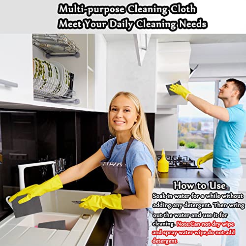 Thickened Magic Cleaning Cloth,8 Pcs Lint Free Cloth,Reusable Microfiber Cleaning Rag for Windows,Mirror,Glass,Car,Gray
