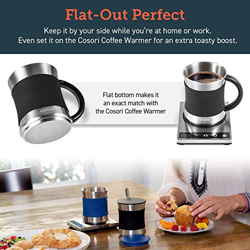 COSORI Coffee Mug with Lids Set of 2, Stainless Steel C
