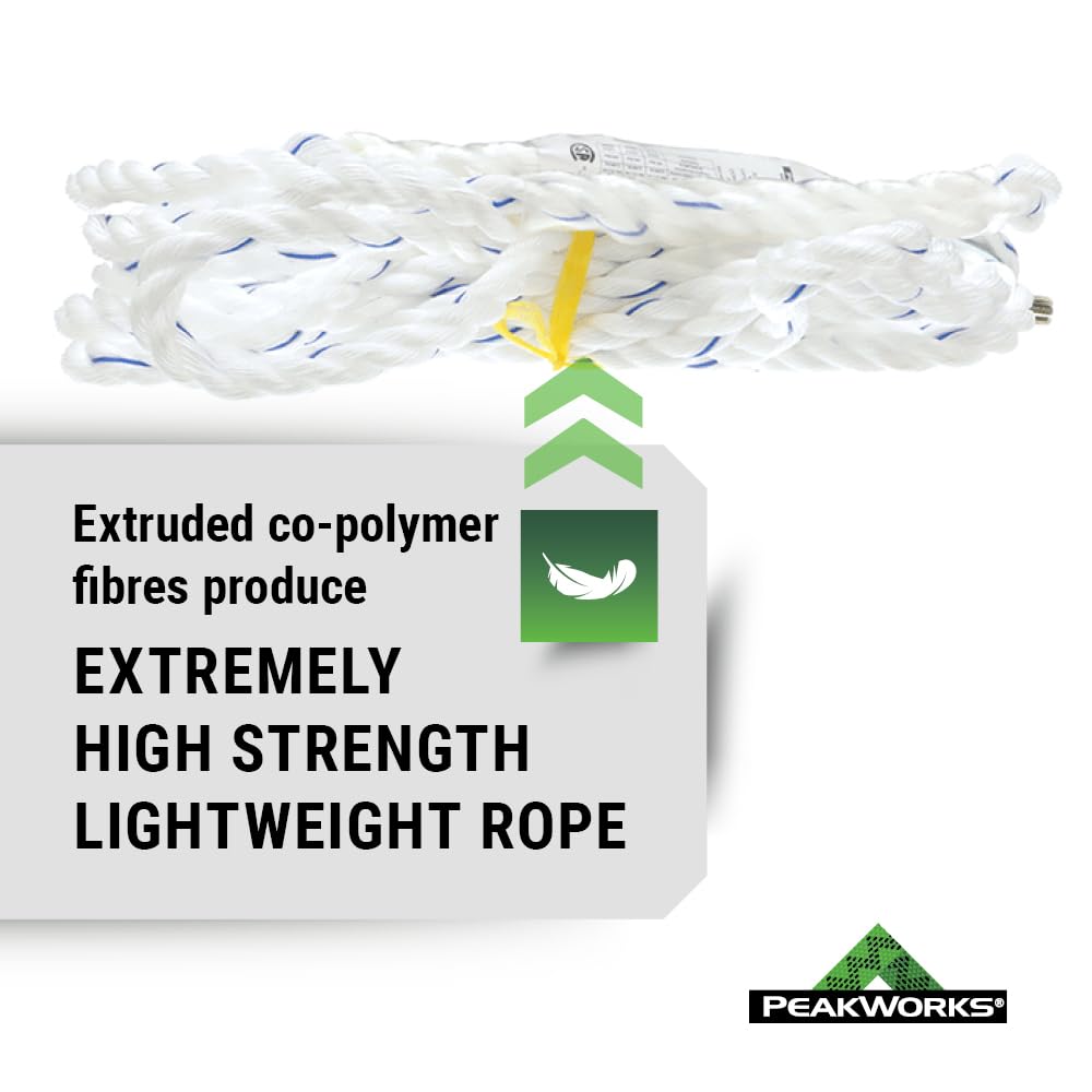 Fall Protection Safety Lifeline Rope Grab, 25 ft Vertical Cable, Galvanized Steel Snap Hook Harness for Climbing, Rescue, Hunting, Roofing