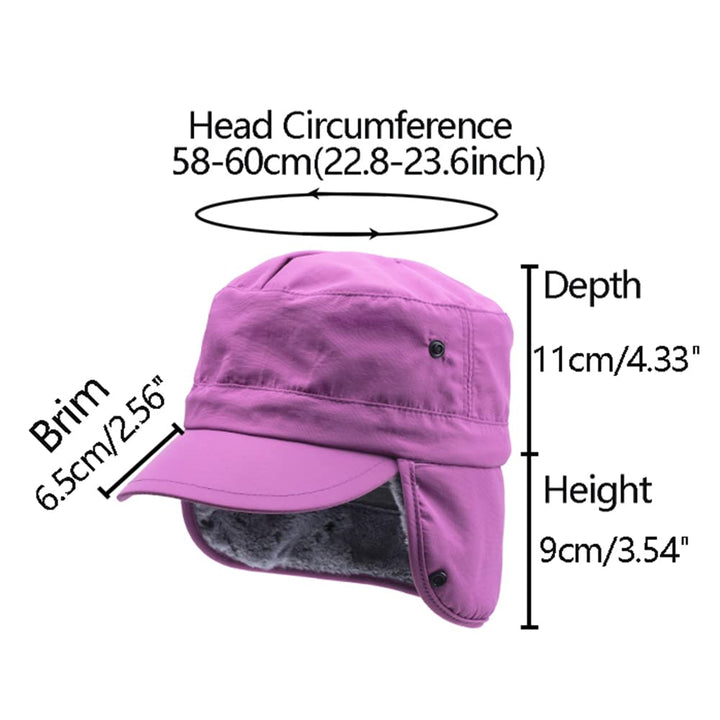Winter Waterproof Cadet Cap Trapper Aviator Pilot Trucker Hat Earflaps Hunting Elmer Hunter, Purple, Large
