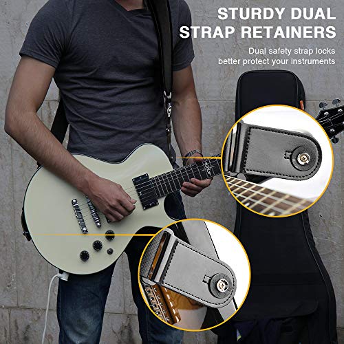Guitar Straps for Electric Guitar Bass, 3.5 Wide Padded Guitar Strap Neoprene Pad with 3D Sponge Filling Bass Guitar Straps Adjustable Length from 45 to 55 with Strap Locks, Picks