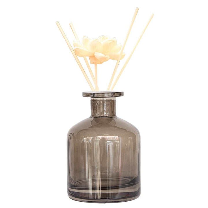 1PCS 150ml/5oz Empty Refillable Glass Diffuser Bottle Exquisite Essential Oils Container for DIY Replacement Aromatherapy Diffuser Sticks Sets Essential Oils Crafts Decor(Grey)